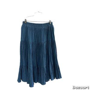 Vintage Denim Prairie Skirt Tiered Pleated VRG Brand